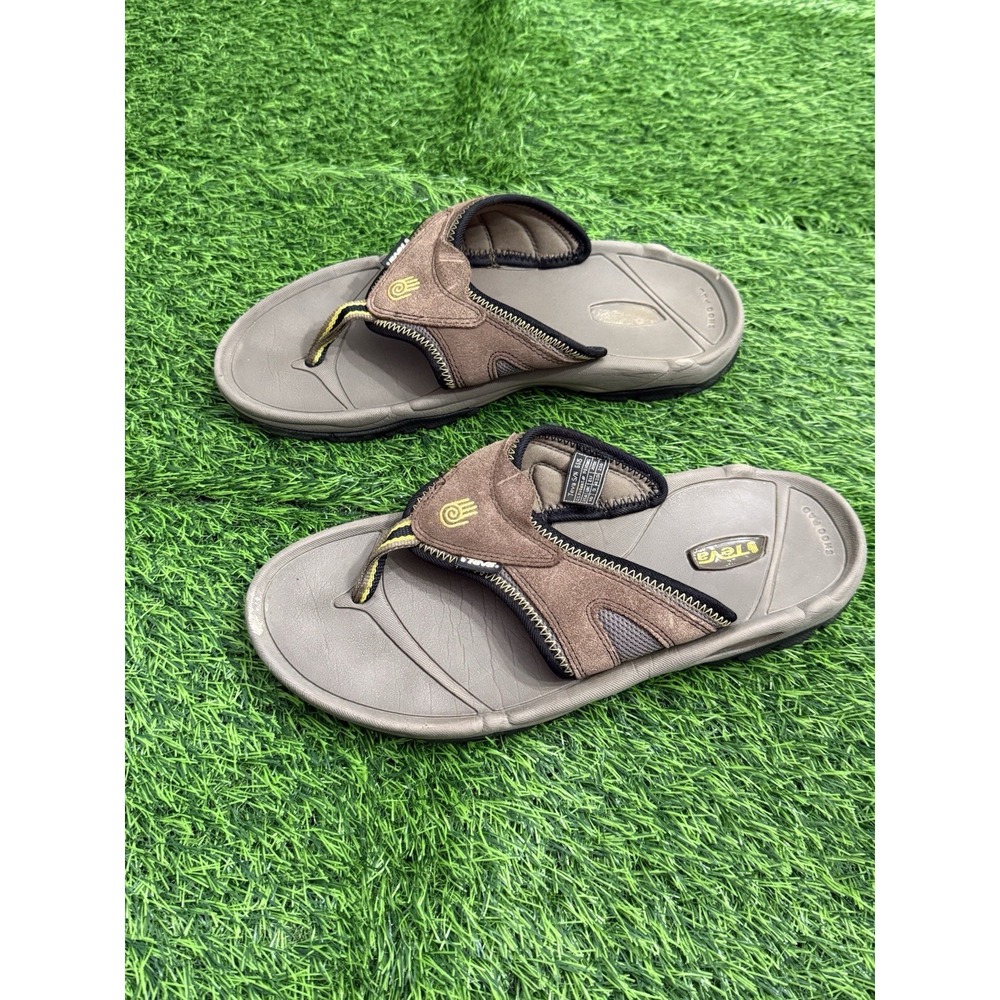 Teva Pajaro Flip Flop Sandals Brown Leather Suede Comfort Casual Men's 10